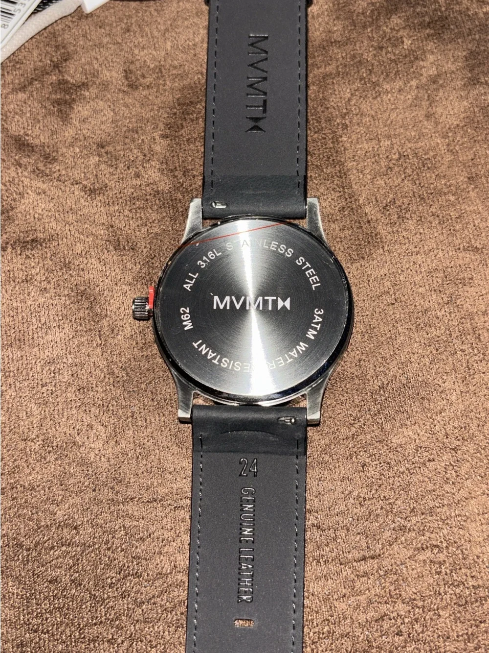 MVMT Rose Gold Case Watch with Black Strap and Cream Dial